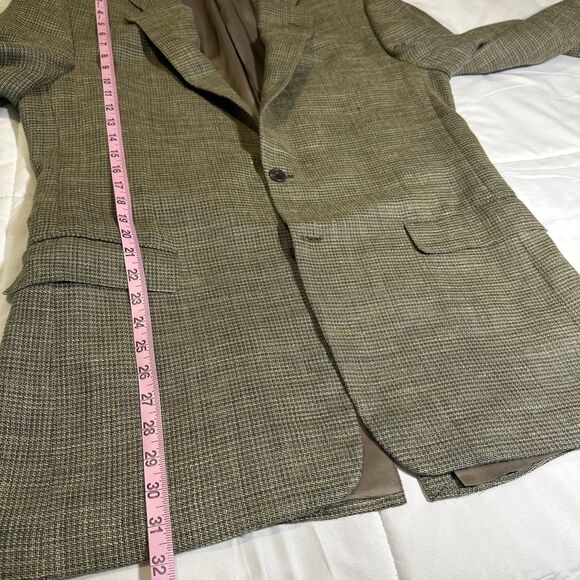 HICKEY FREEMAN WOOL SILK LINEN TAN SPORT COAT Sz 42L Single Breast Two Button - Picture 14 of 15
